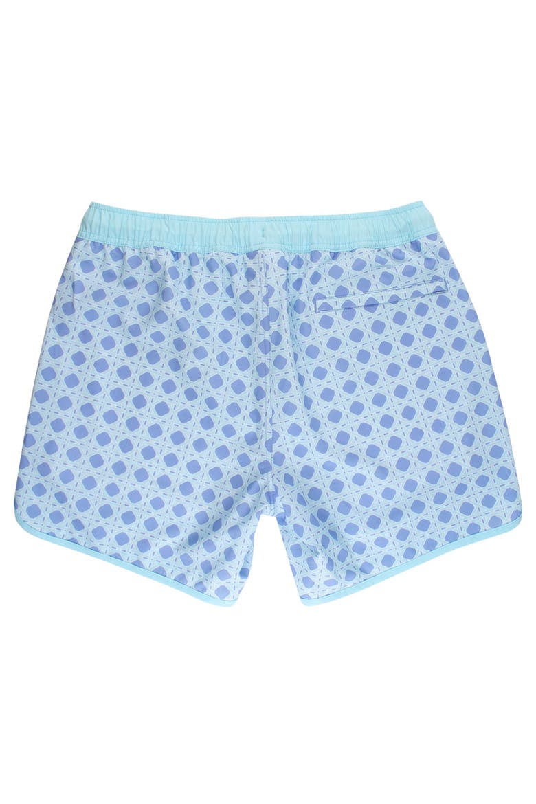 UPF50+ Sun Protected Men's Stretch Dolphin Hem Swim Trunks, Alternate, color, Periwinkle Blue Coastal Cane