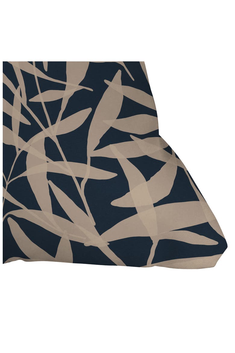 Leaf Print Throw Pillow, Alternate, color, BLUE