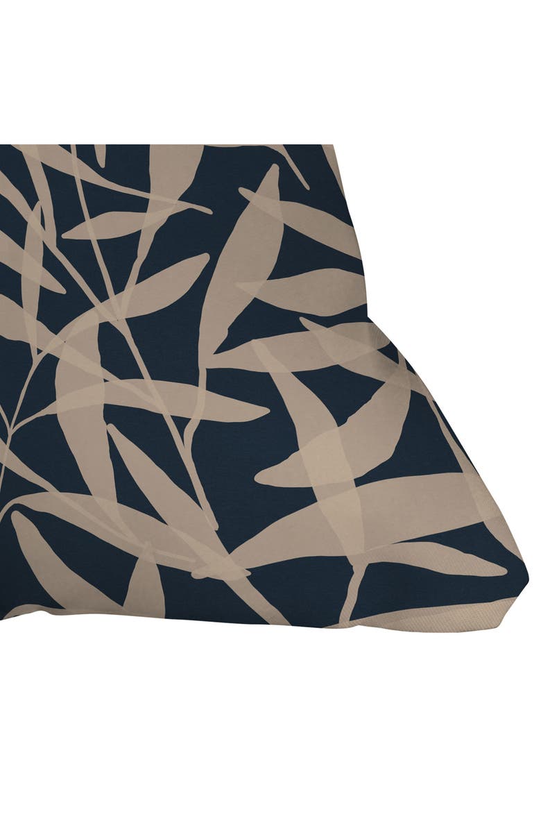 Deny Designs Leaf Print Throw Pillow, Alternate, color, Blue