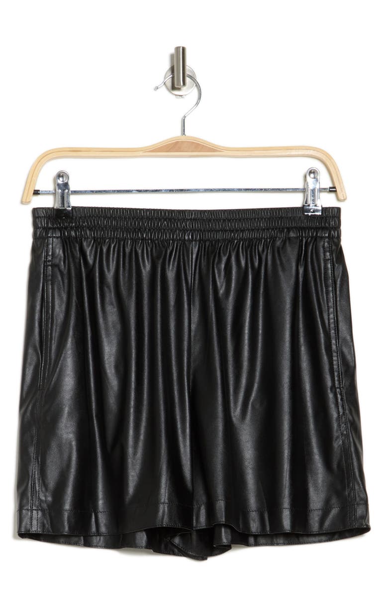 Theory Faux Leather Pull-On Shorts, Alternate, color,