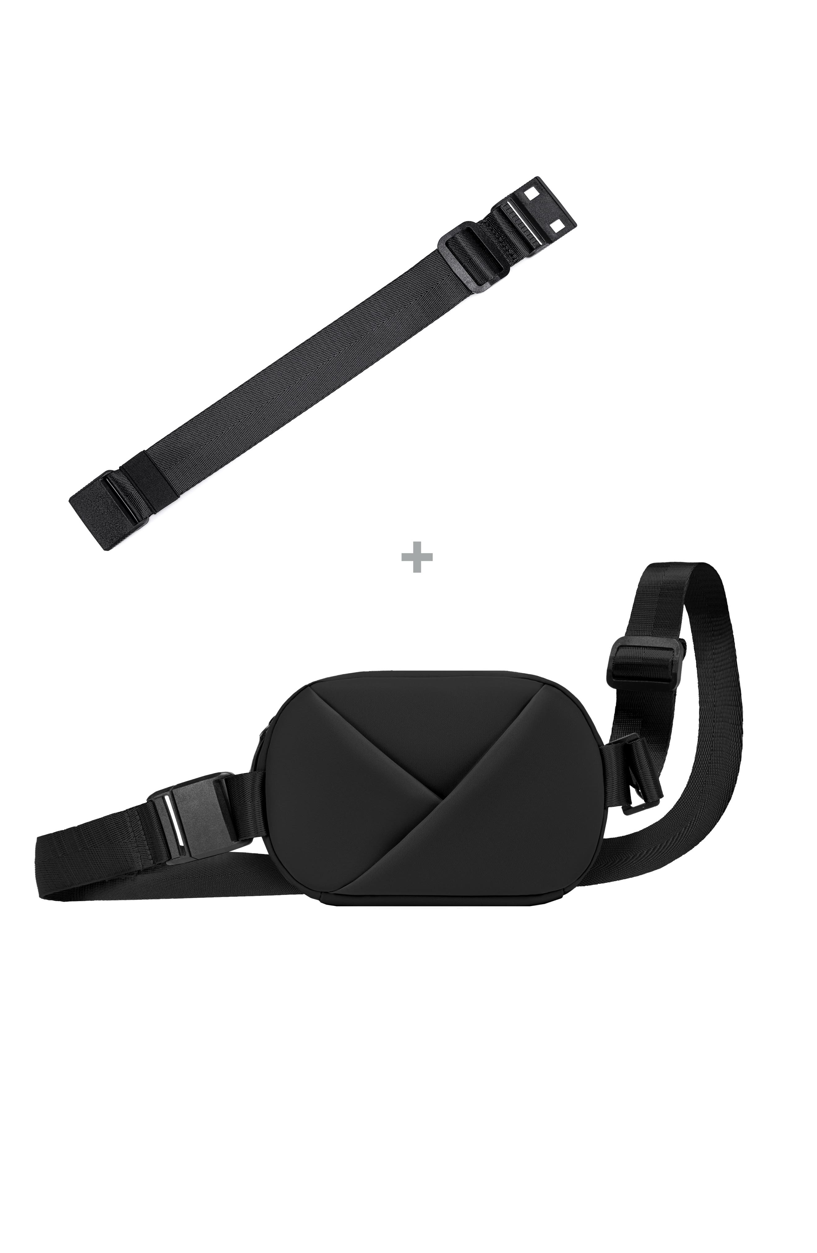 Lux and Nyx Origami Sling Belt Bag With Extender Strap, Main, color, Black