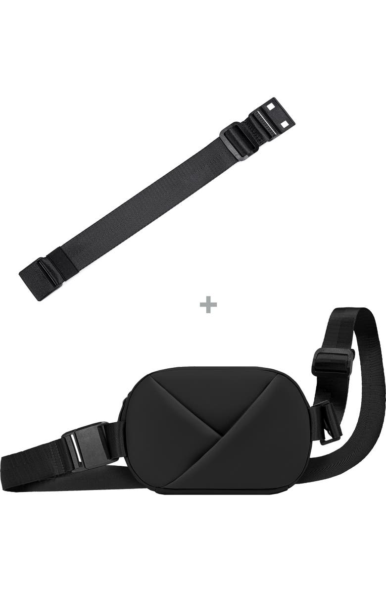 Lux and Nyx Origami Sling Belt Bag With Extender Strap, Main, color, Black