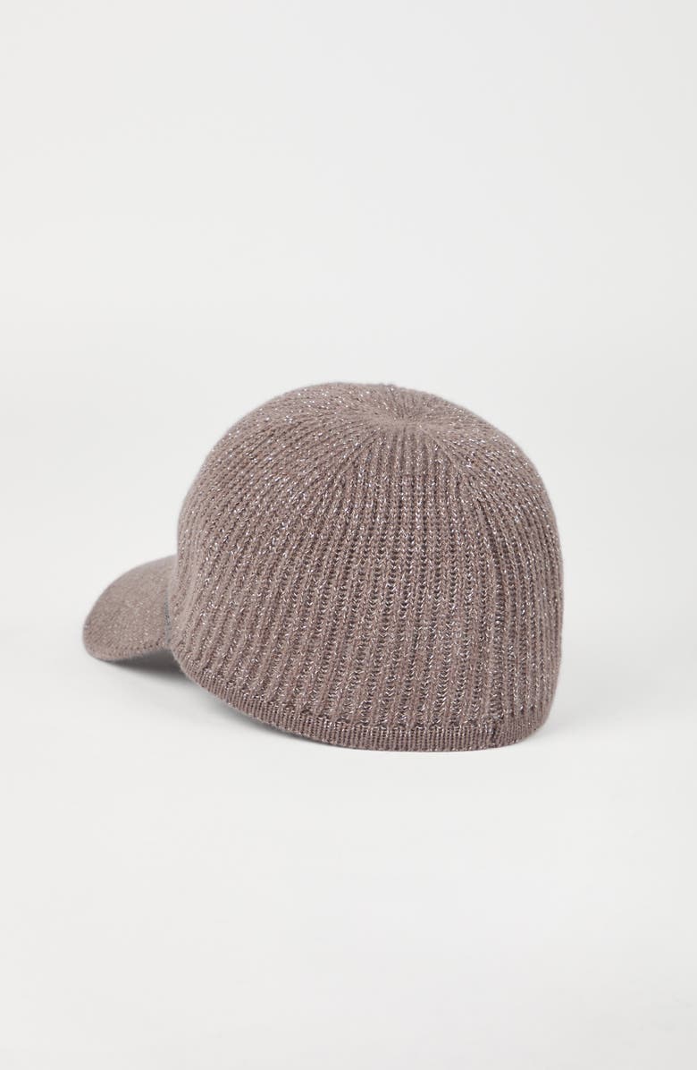 Brunello Cucinelli Sparkling baseball cap with monili, Alternate, color, Coffee