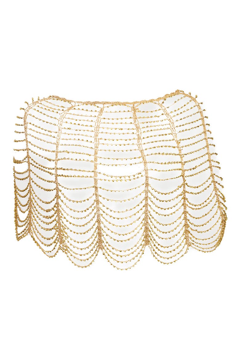 Beaded Capelet, Alternate, color, GOLD