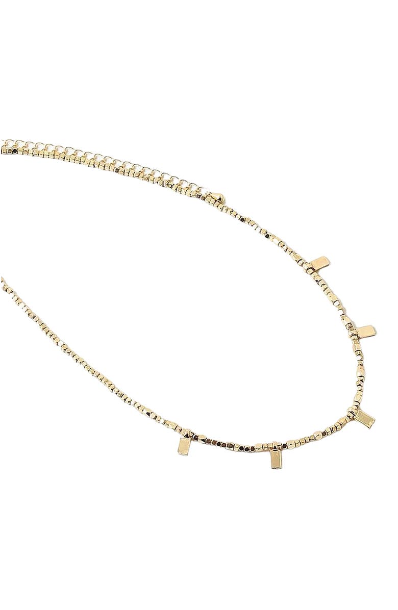 Erin McDermott Jewelry Tiny Beaded Rectangle Necklace, Alternate, color, 