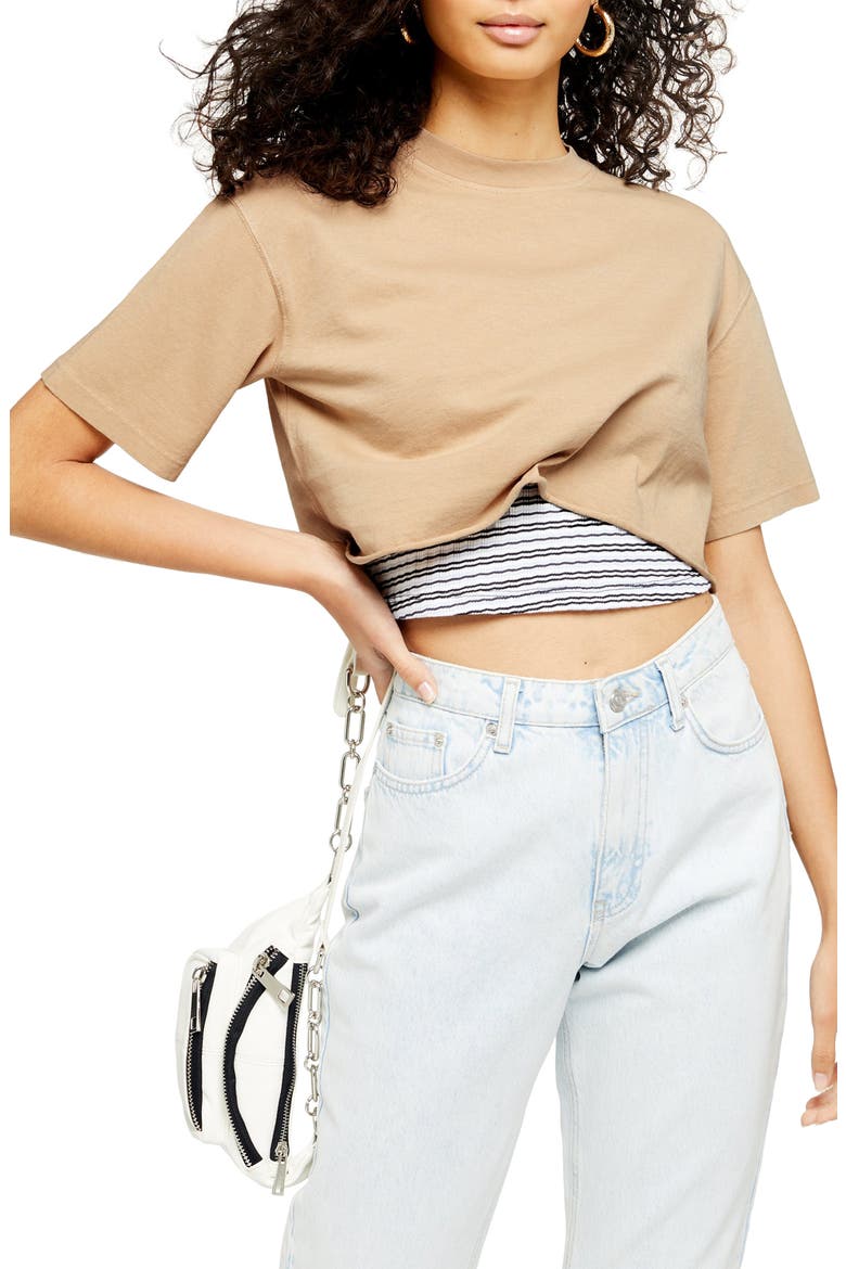 Crop Tee, Main, color, STONE