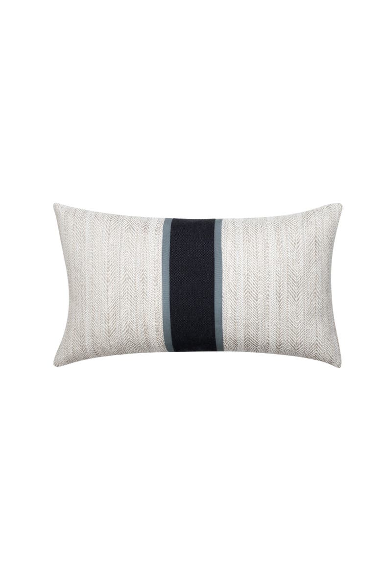 Meridian Center Band Indoor & Outdoor Woven Accent Pillow & Insert, Main, color, Pebble