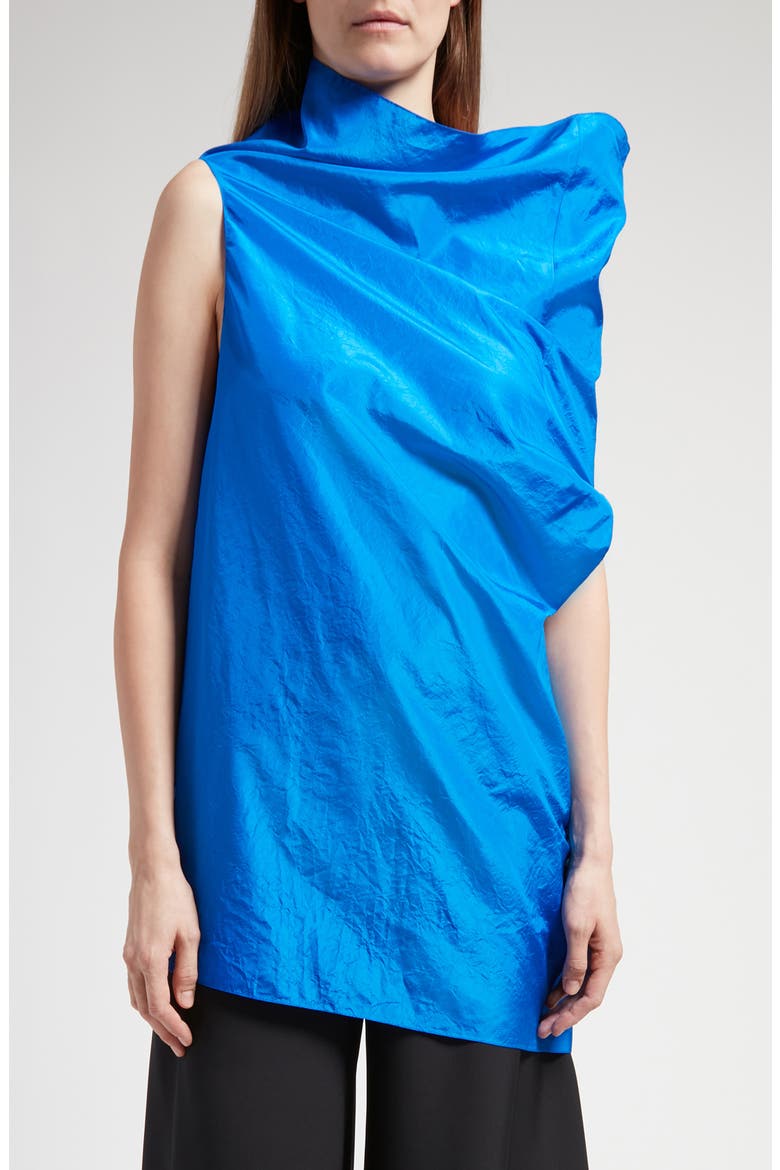 Aria Asymmetric Silk Top, Main, color, BLUE