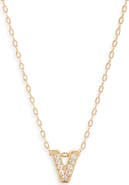 Nordstrom Pavé Cubic Zirconia Initial Necklace