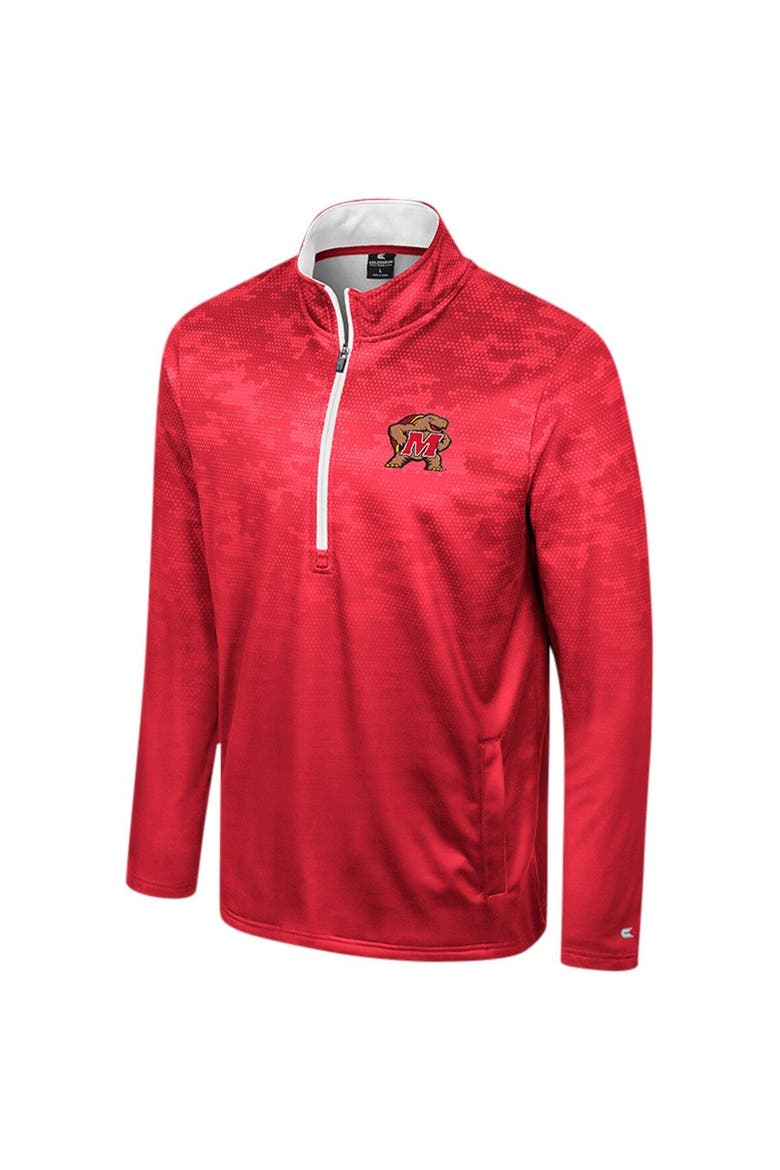 Men's Colosseum  Red Maryland Terrapins The Machine Half-Zip Jacket, Alternate, color, Red