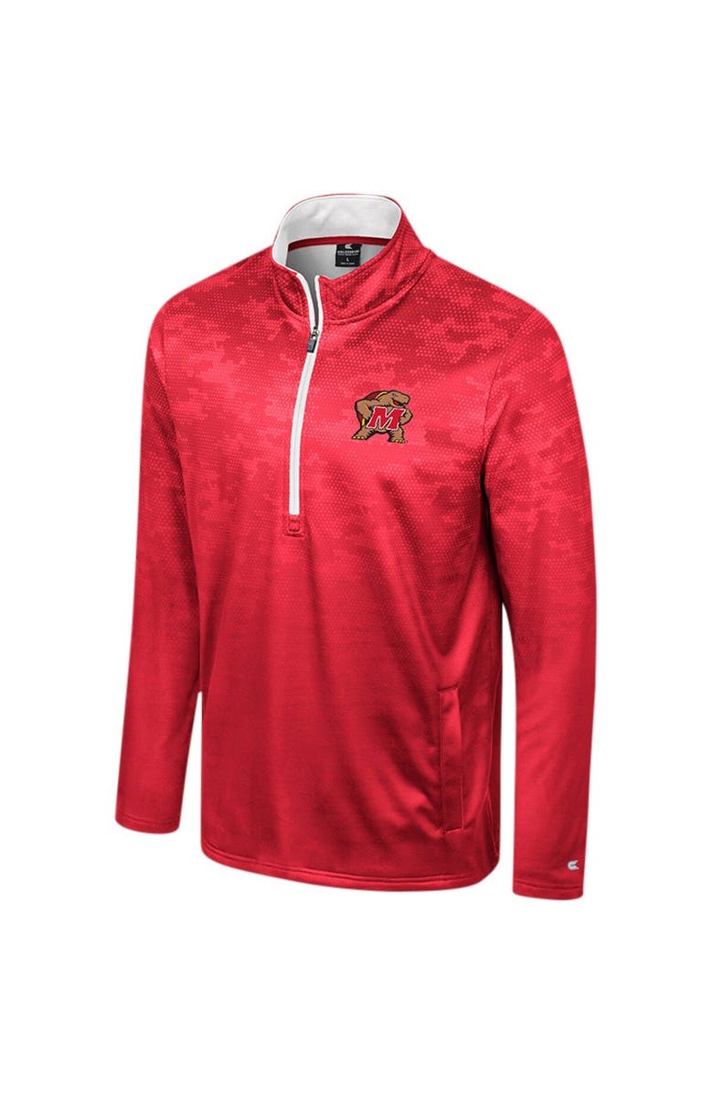 COLOSSEUM Men's Colosseum Red Maryland Terrapins The Machine Half-Zip Jacket, Alternate, color,