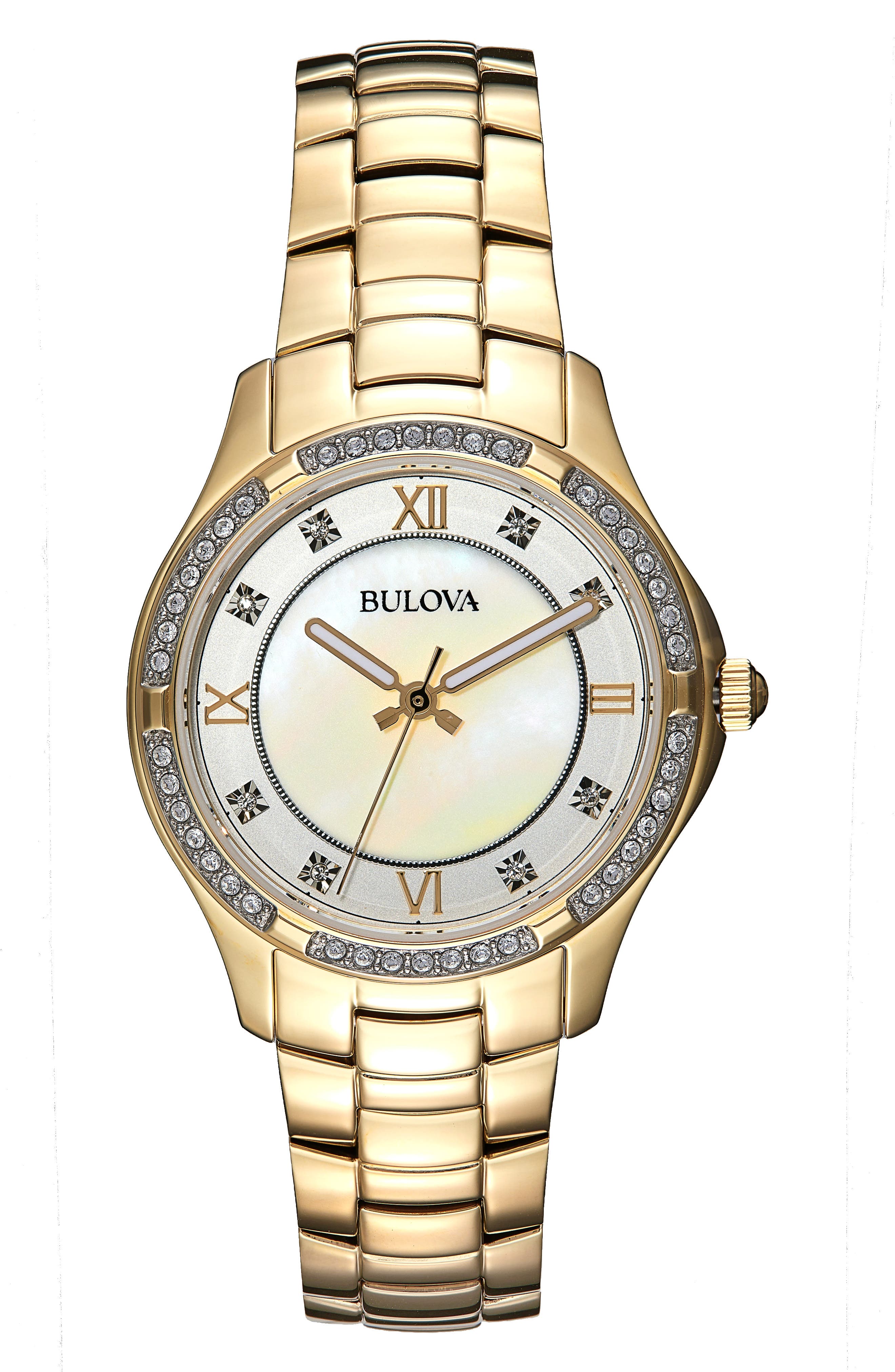 BULOVA Swarovski Crystal Pavé Quartz Bracelet Watch, 32mm