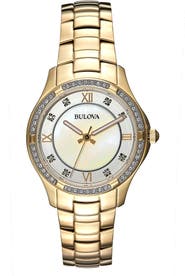 BULOVA Swarovski Crystal Pavé Quartz Bracelet Watch, 32mm