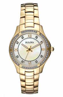 BULOVA Swarovski Crystal Pavé Quartz Bracelet Watch, 32mm