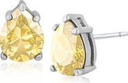 CZ by Kenneth Jay Lane Pear Cut Yellow Cubic Zirconia Stud Earrings