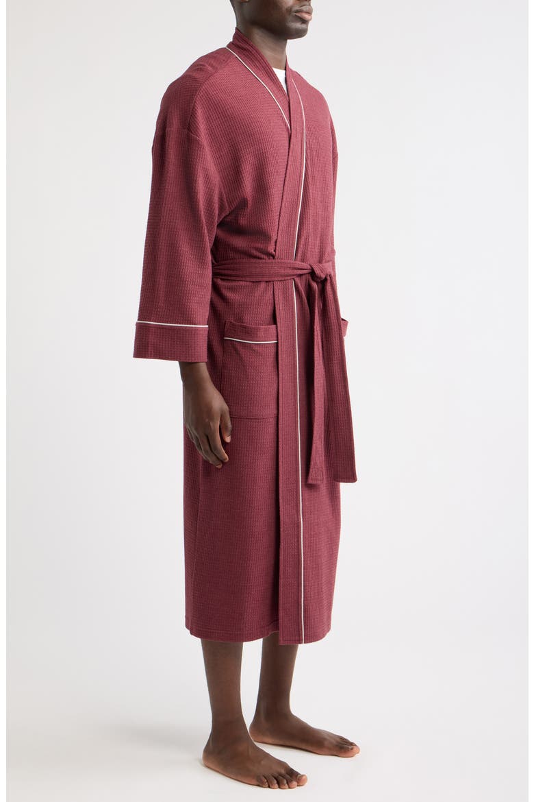 Waffle Knit Robe, Alternate, color, WINTERBERRY