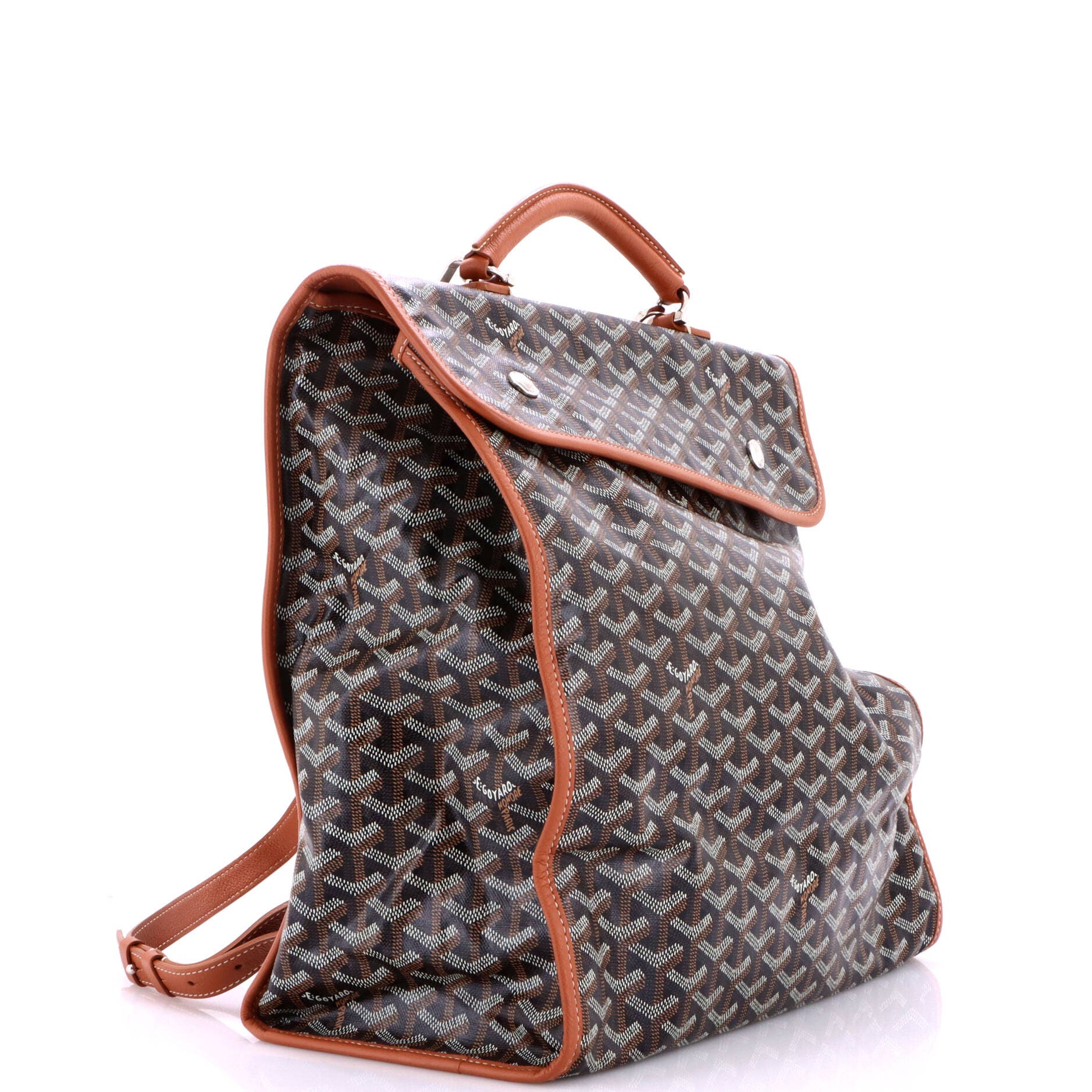Saint Leger Briefcase Backpack Coated Canvas, Alternate, color, Brown