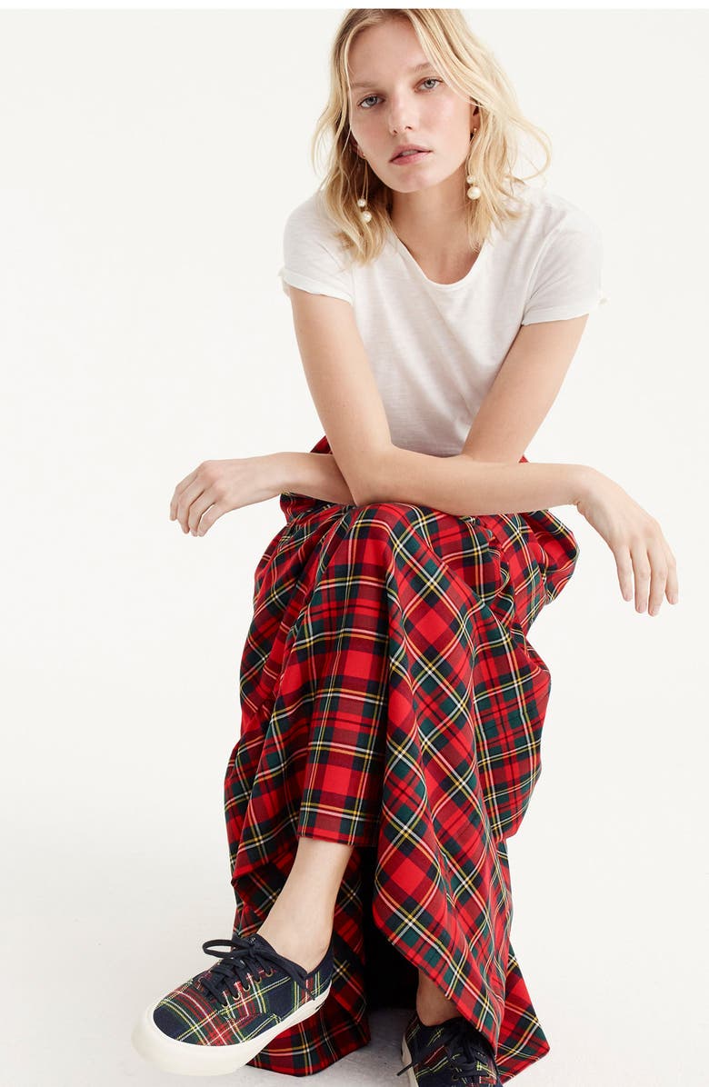 J.Crew Tartan Plaid Tiered Maxi Skirt, Alternate, color, 