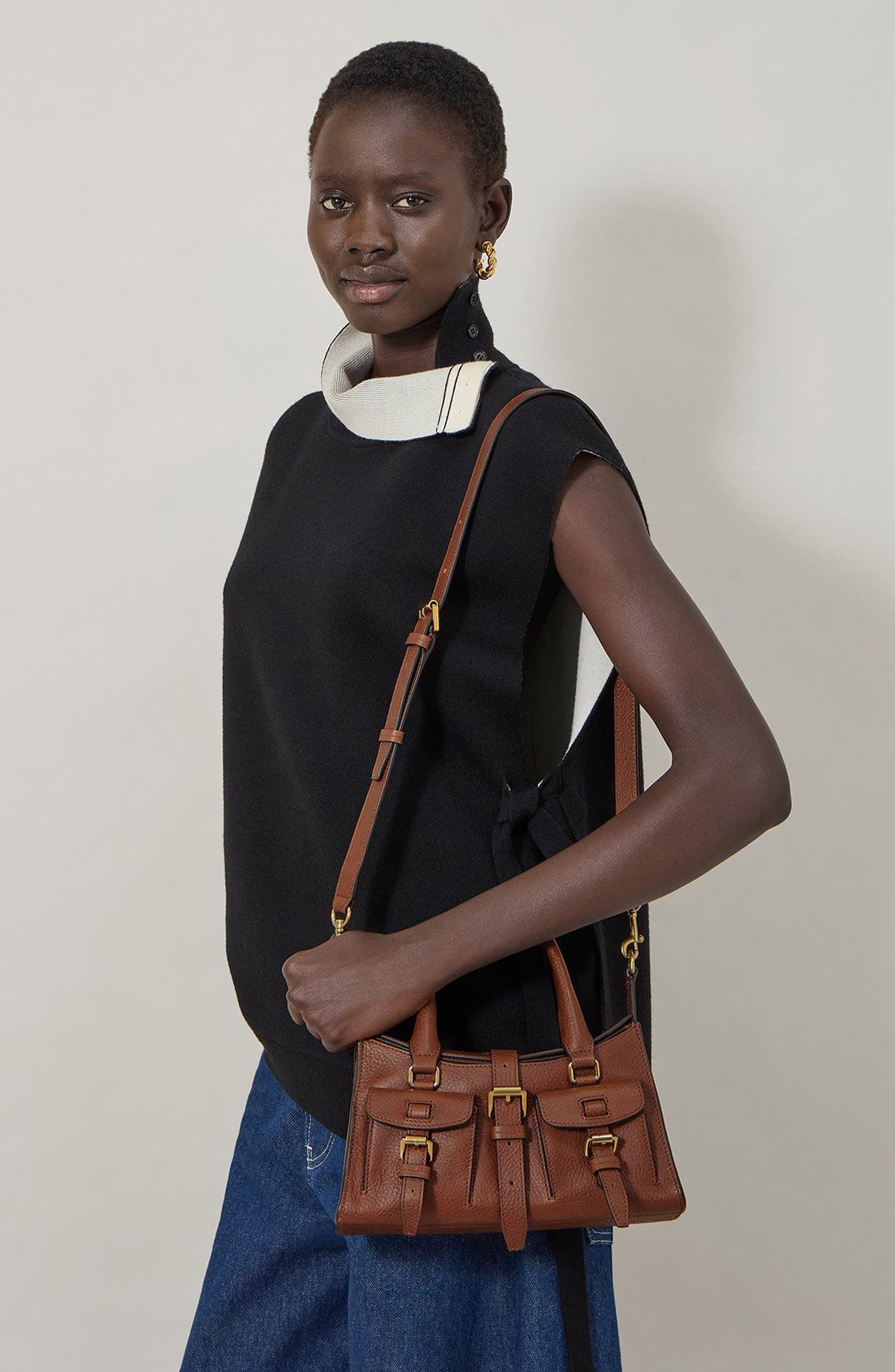 Mulberry Mini Roxanne Revived Grained Leather Crossbody Bag, Alternate, color, Oak