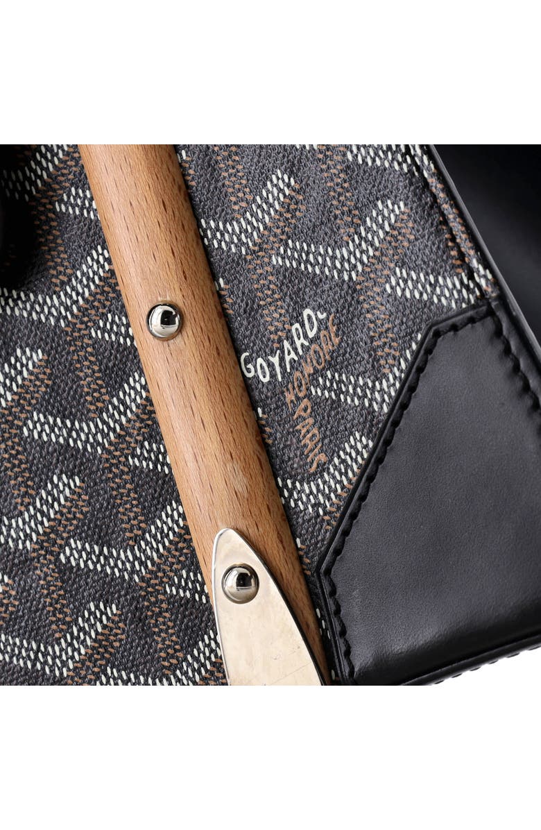 Pre-Owned Goyard Saigon Top Handle Bag Coated Canvas with Leather PM, Alternate, color, Black