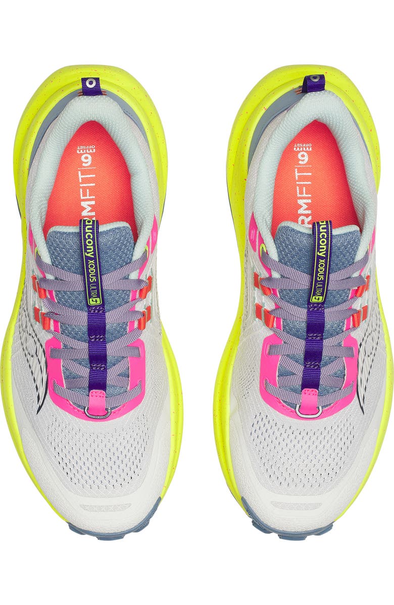 Saucony Xodus Ultra 4 Trail Running Shoe, Alternate, color, White/ Citron