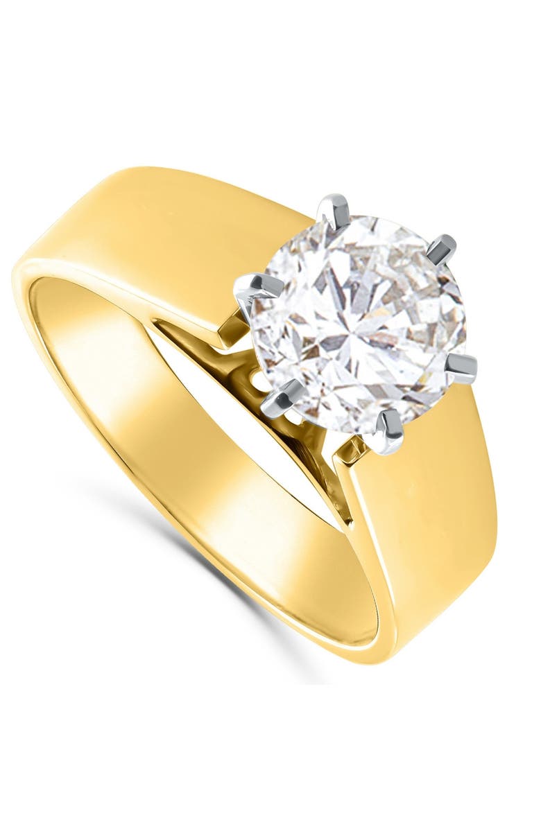 Bliss Diamond Certified 2Ct Round Diamond Solitaire Engagement Ring 14k Gold Lab Grown, Alternate, color, 14K Yellow Gold