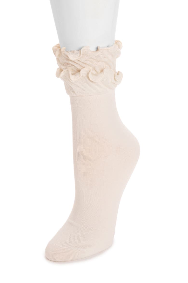 Ruffle Crew Socks, Alternate, color, IVORY