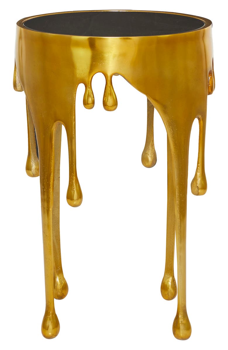 VIVIAN LUNE HOME Melting Gold Aluminum Table, Alternate, color,