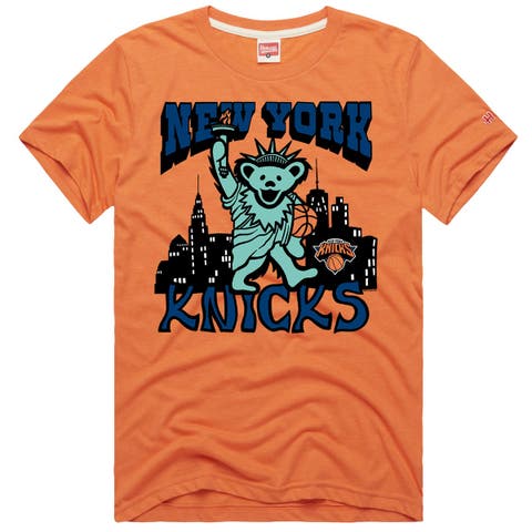 Unisex Homage Orange New York Knicks x The Grateful Dead Bear Tri-Blend T-Shirt