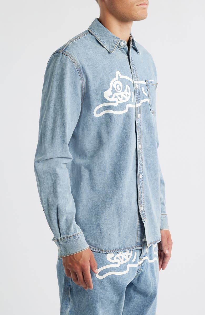 ICECREAM Parado Logo Graphic Denim Button-Up Shirt, Alternate, color, Butter Pecan