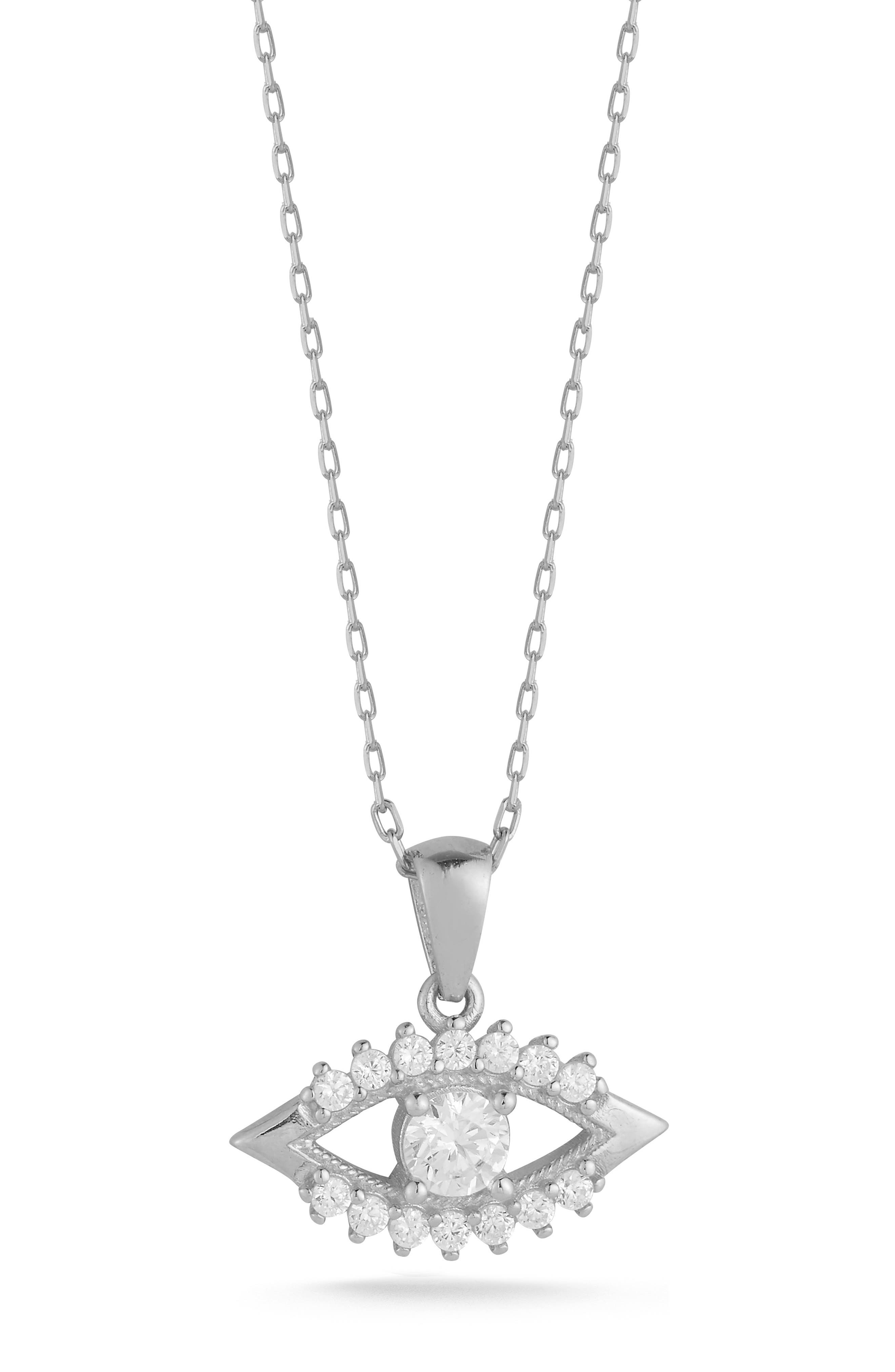 GLAZE JEWELRY Sterling Silver Eye Pendant Necklace