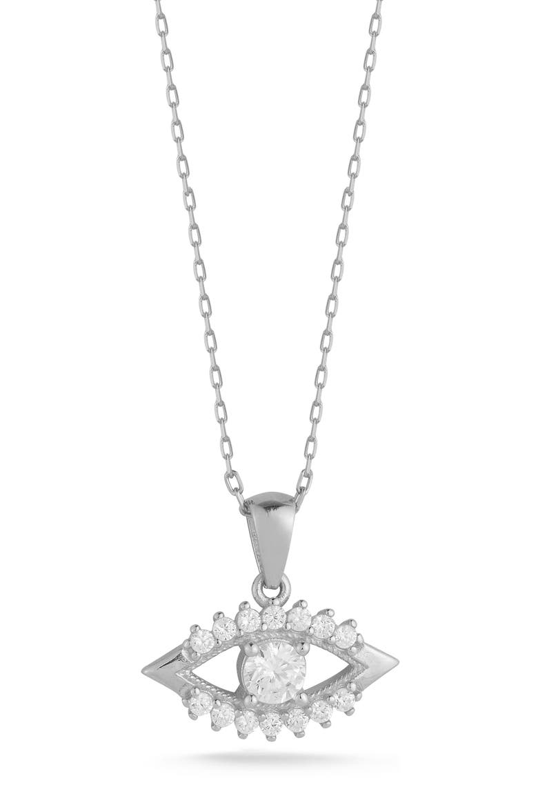 Sterling Silver Eye Pendant Necklace, Main, color, SILVER