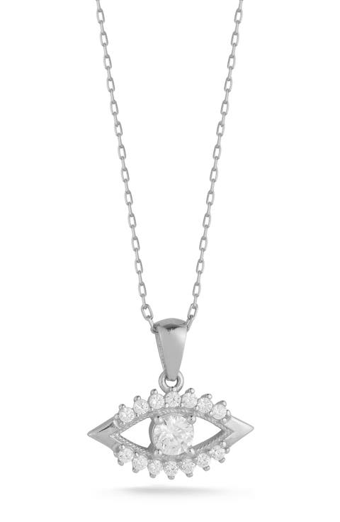 Sterling Silver Eye Pendant Necklace