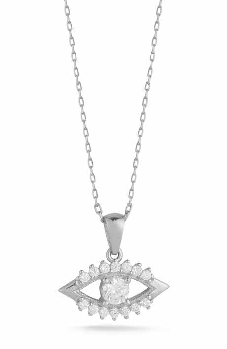 GLAZE JEWELRY Sterling Silver Eye Pendant Necklace