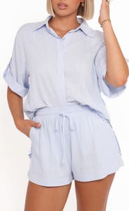 Petal & Pup Shelley Roll Tab Cuff Button-Up Shirt