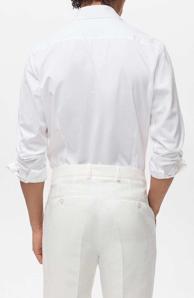 MANGO Slim Fit Cotton Button-Up Shirt, Alternate, color, White