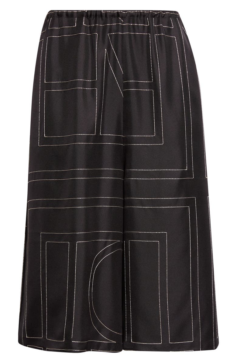 TOTEME Monogram Organic Silk Pajama Culottes, Alternate, color,