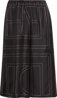 TOTEME Monogram Organic Silk Pajama Culottes