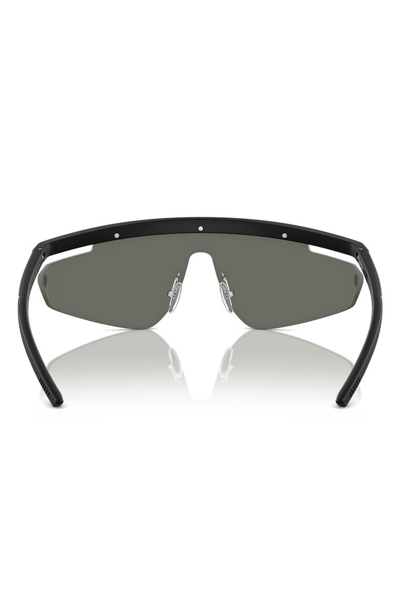 Scuderia Ferrari 140mm Irregular Shield Sunglasses, Alternate, color, Matte Black