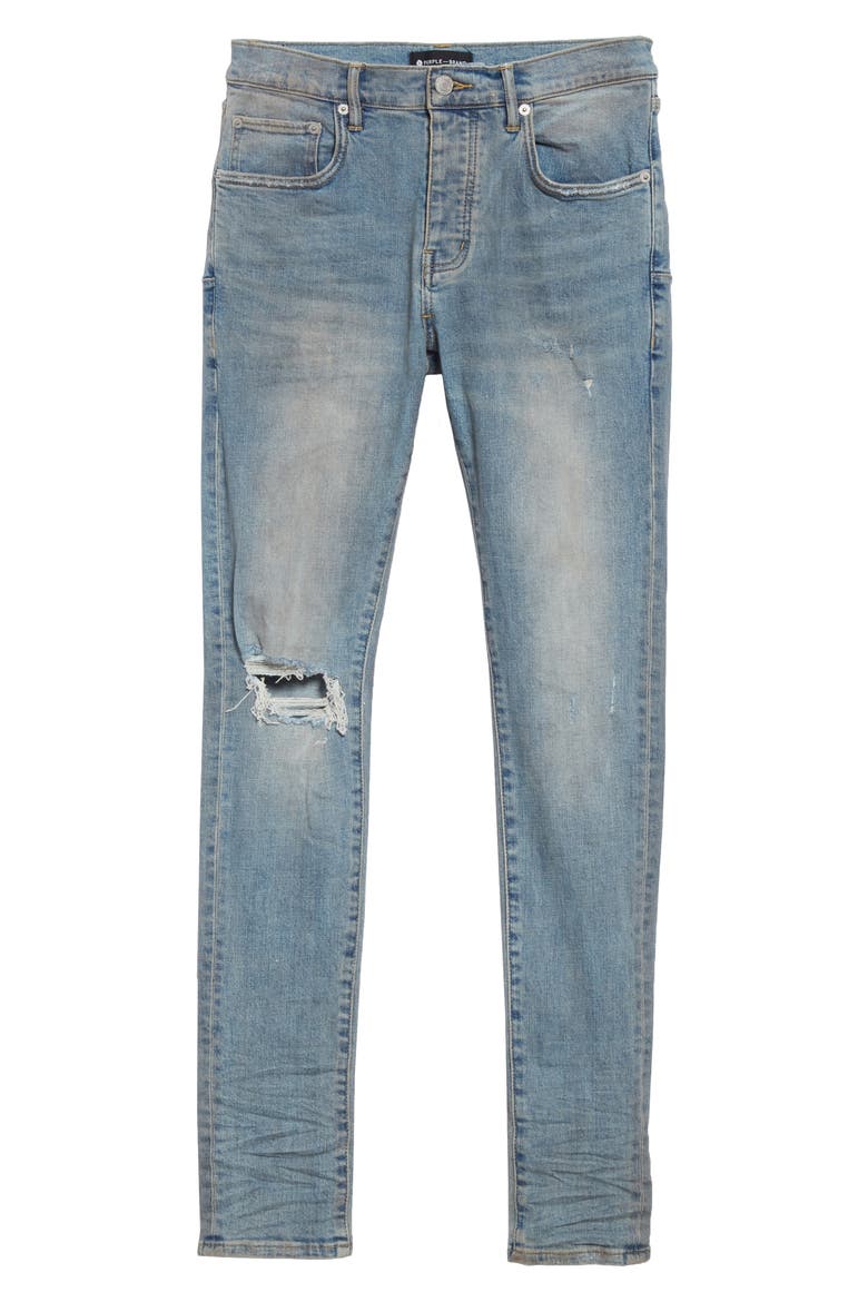 PURPLE Ripped Skinny Fit Jeans, Alternate, color, LIGHT DIRTY WAX