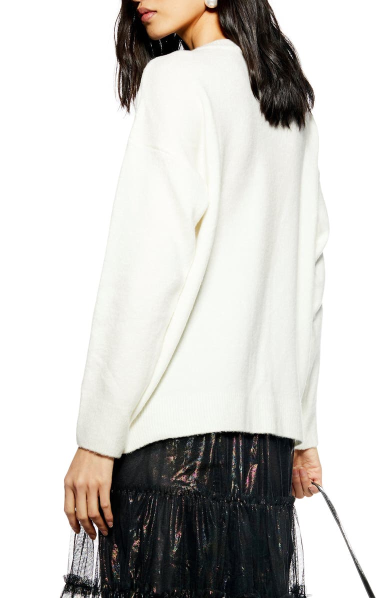 Topshop Fa La La La Sweater, Alternate, color, 