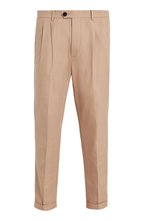 Allsaints Tallis Slim Fit Cropped Trousers In Toffee Taupe