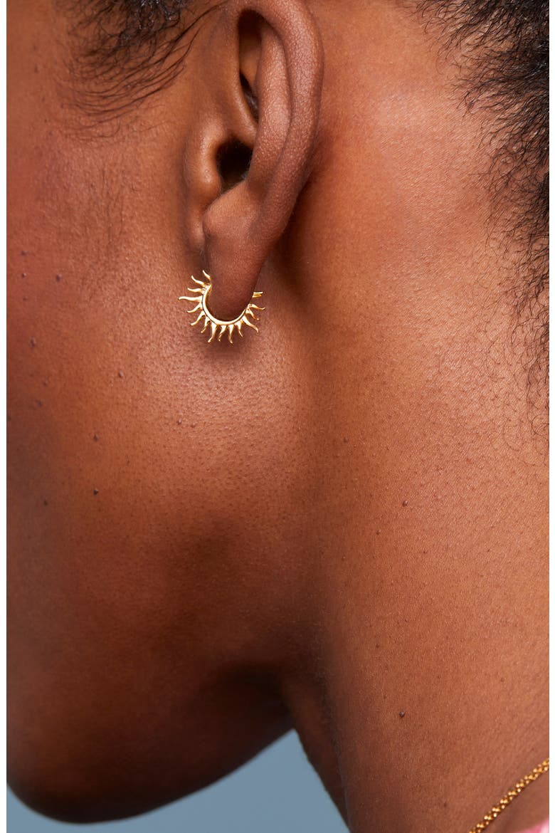Sun Huggie Hoop Earrings, Alternate, color, GOLD