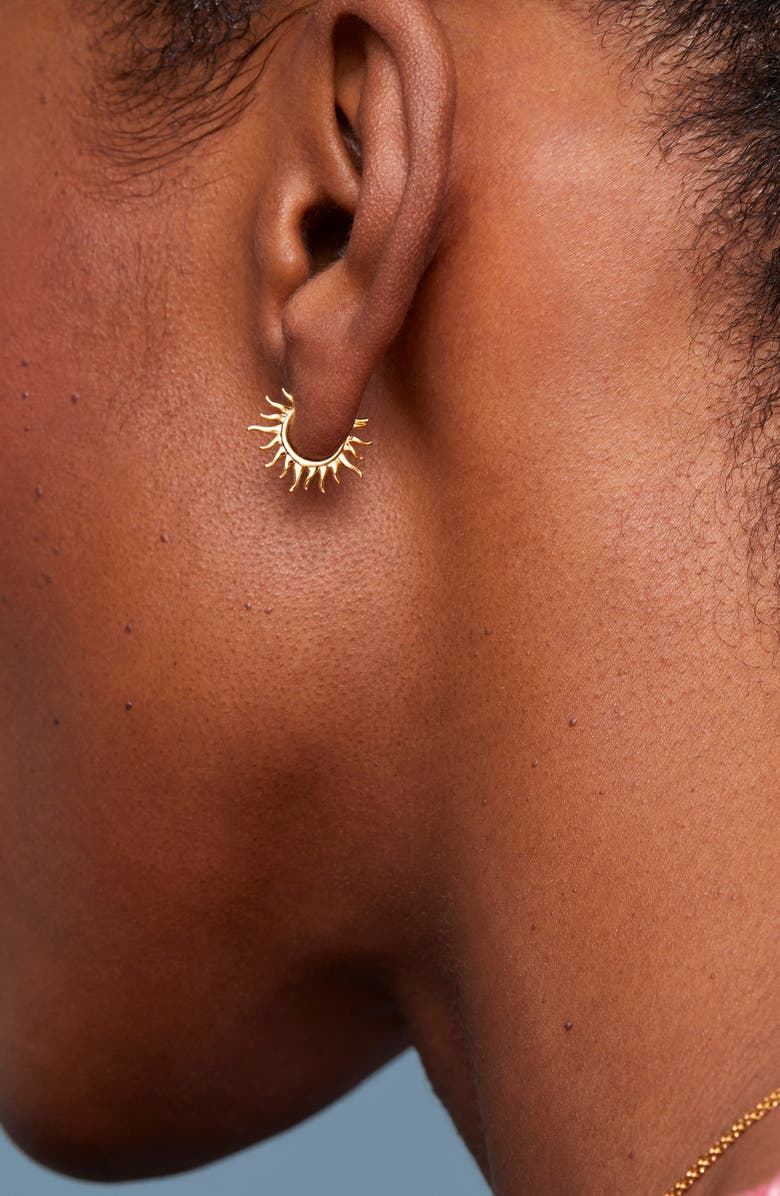 Estella Bartlett Sun Huggie Hoop Earrings, Alternate, color, Gold