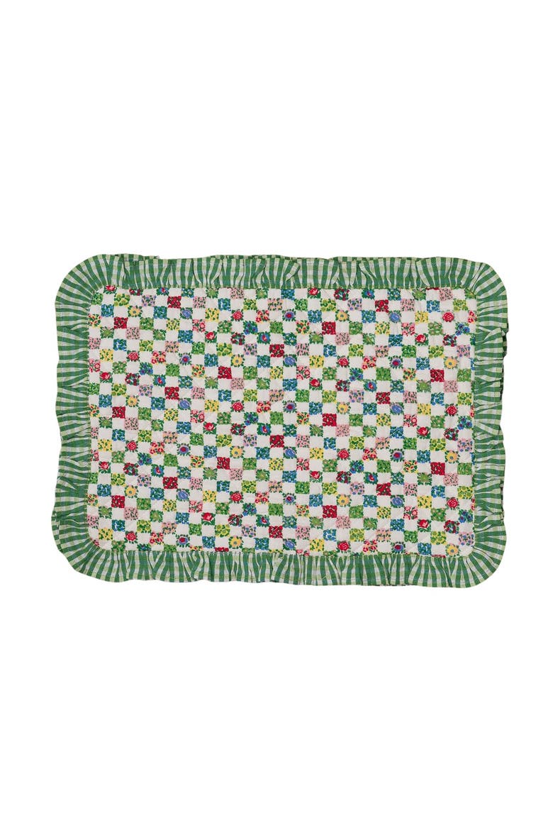 Rebecca Ruffle Placemat, Set of 4, Main, color, Green