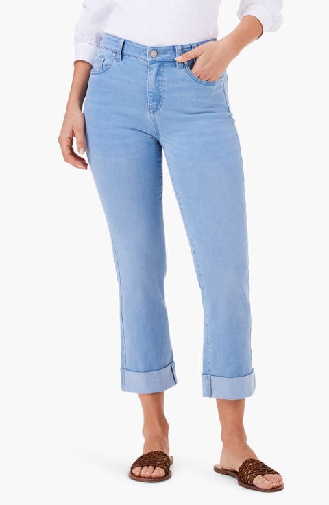 Straight Leg Roll Cuff Jeans