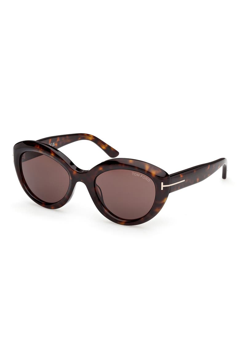 Stacy 53mm Cat Eye Sunglasses, Alternate, color, DARK HAVANA / CHOCOLATE LENS