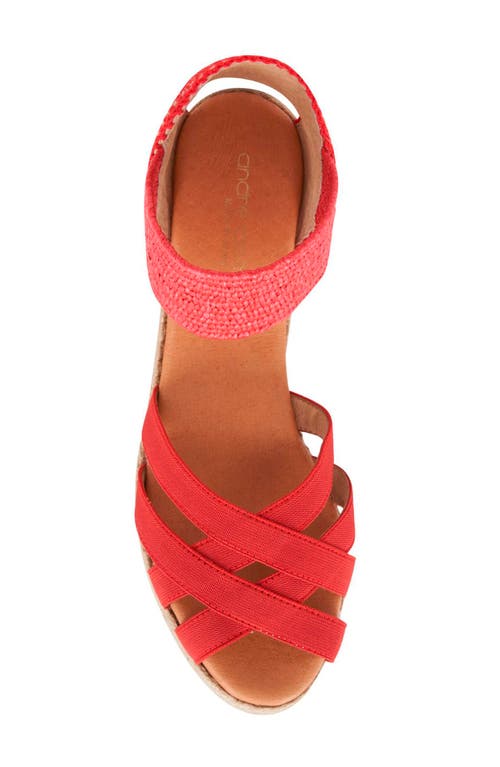 Andre Assous Women's Adin Jute Wedge Sandals In Red
