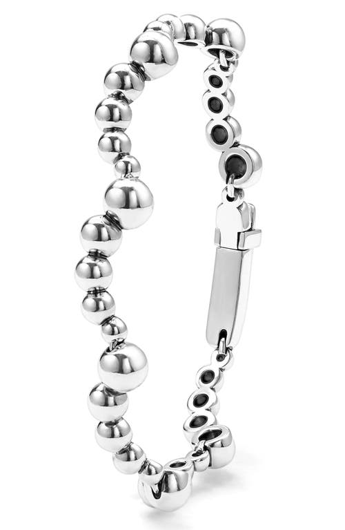 Lagos Sterling Silver Caviar Bubbly Beaded Scallop Bracelet In Metallic