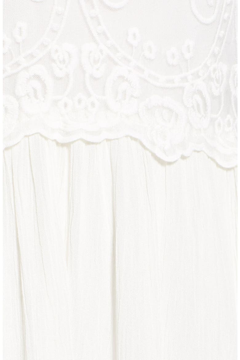 Long Sleeve Illusion Lace Shift Dress, Alternate, color, OFF WHITE